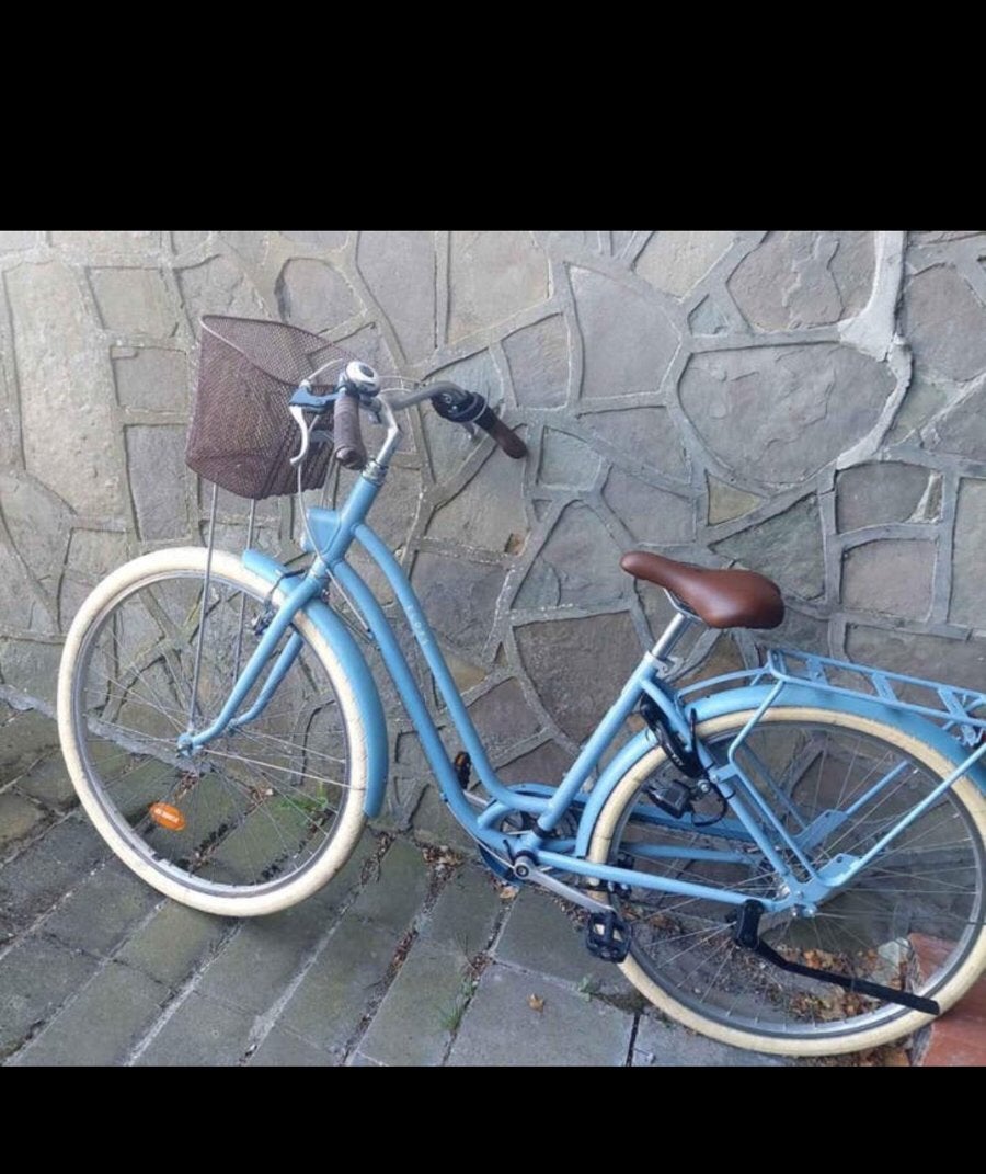 Damesfiets Elops 520 lichtblauw 6v, Vitesses, Frein sur jante, Enlèvement, Utilisé