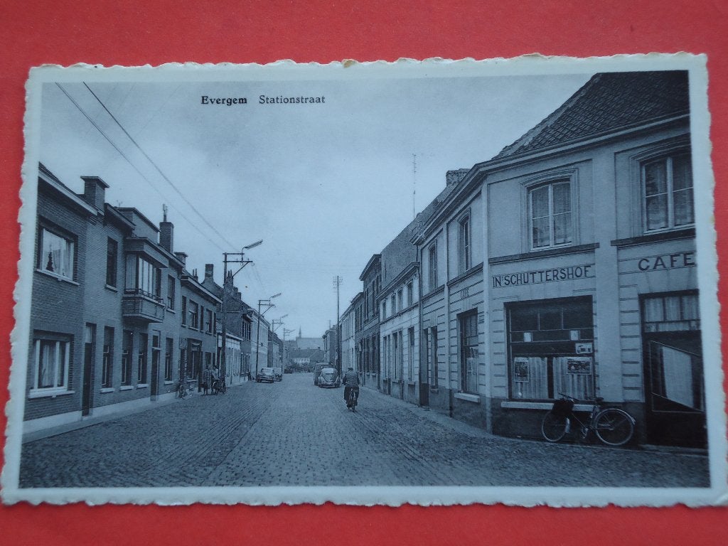 Evergem - Stationstraat, Ophalen of Verzenden, 1940 tot 1960, Ongelopen, Oost-Vlaanderen