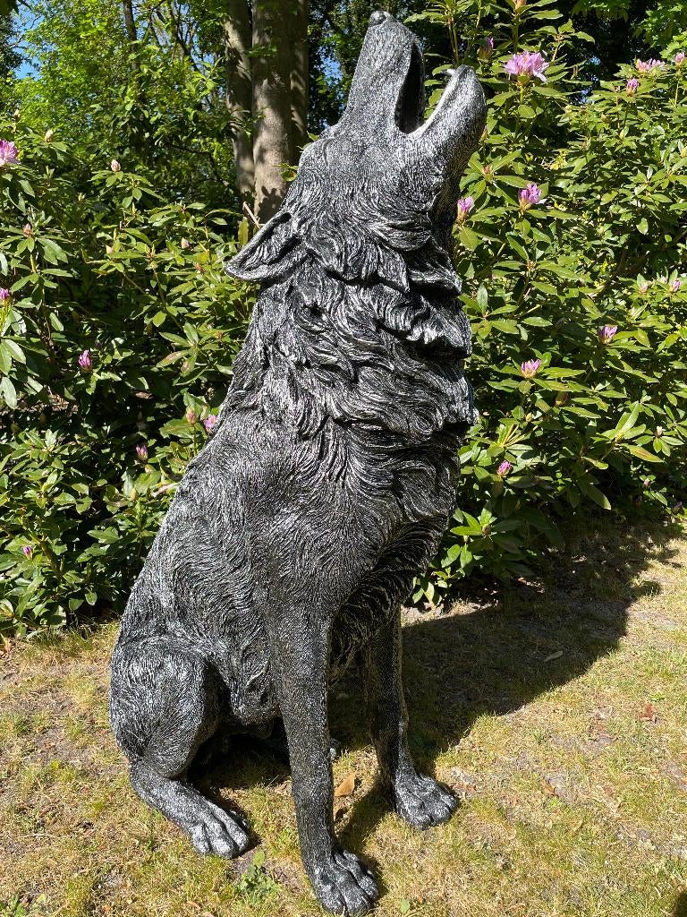 Statue de loup, salon, terrasse, jardin, 120 cm, Enlèvement, Neuf, Synthétique, Animal