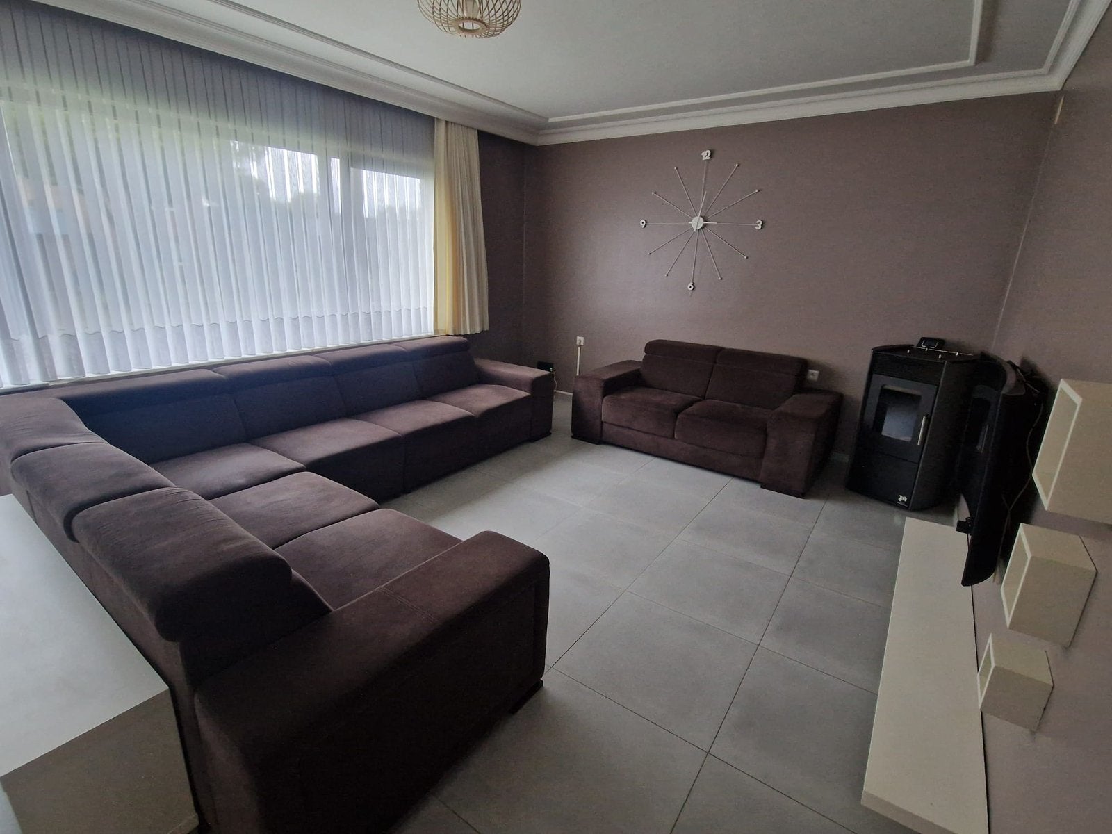 Zetelset, pelletkachel met buis, eettafel, desigtafel, Enlèvement, Comme neuf
