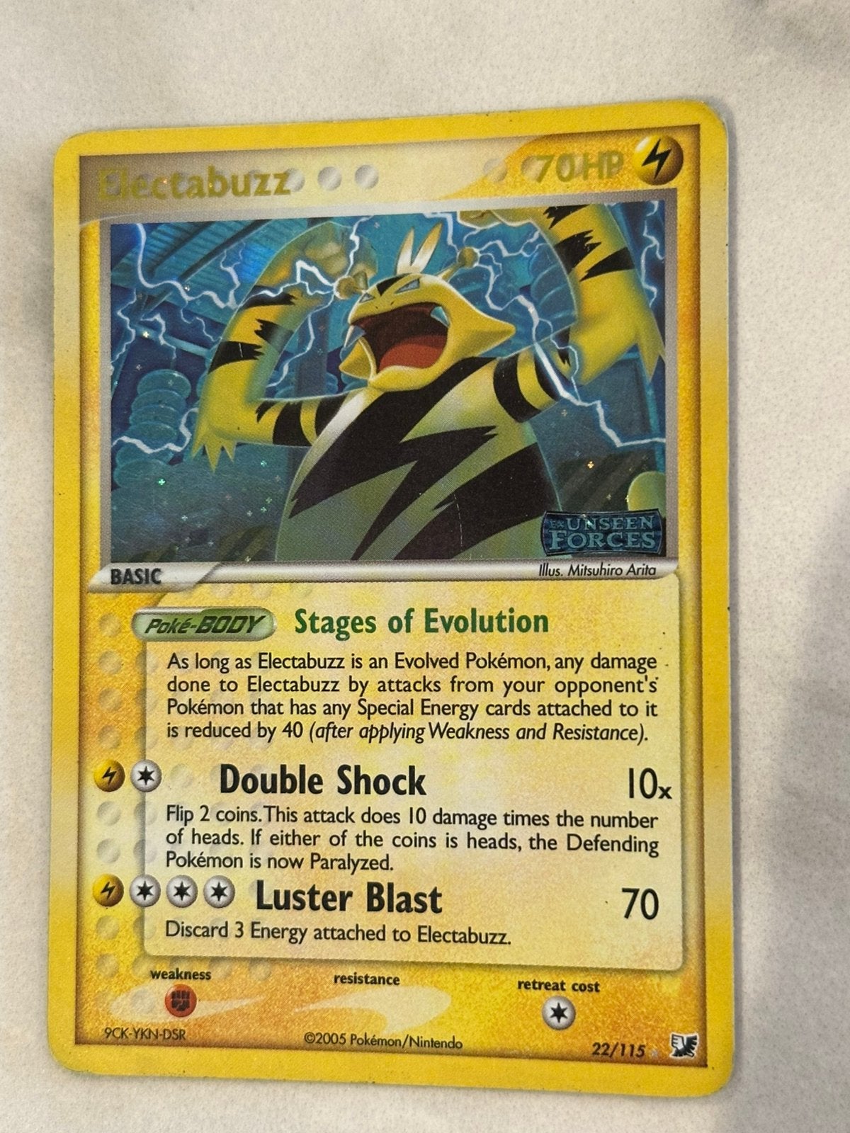 Electabuzz Reverse Holo 22/115 EX unseen forces, Enlèvement ou Envoi, Comme neuf