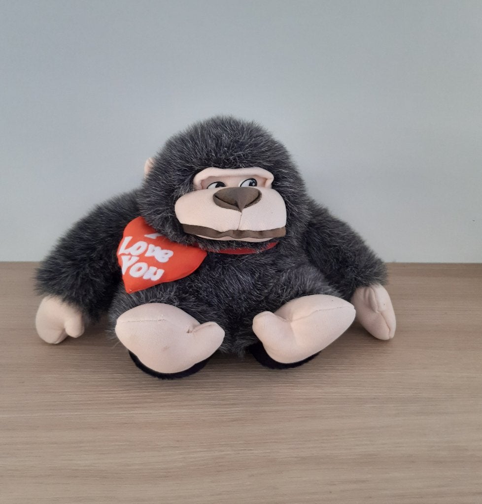 Knuffelbeer Gorilla met hartje 'I love you' (20 cm), Ophalen of Verzenden, Zo goed als nieuw, Aap