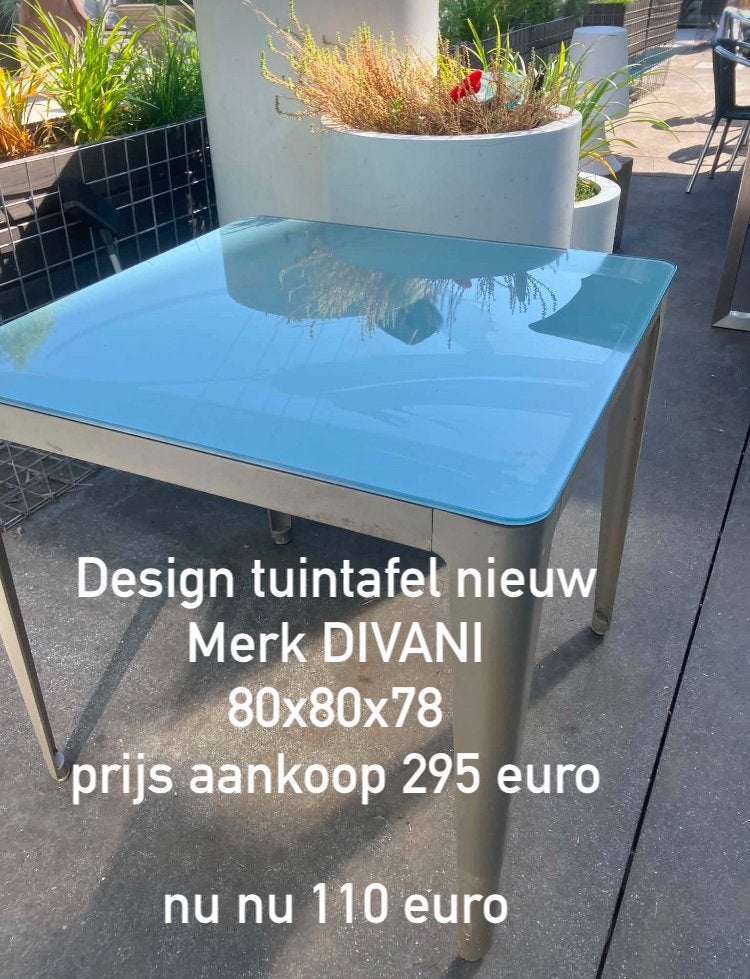 design tafel merk Divani, Ophalen of Verzenden, Nieuw, Vierkant