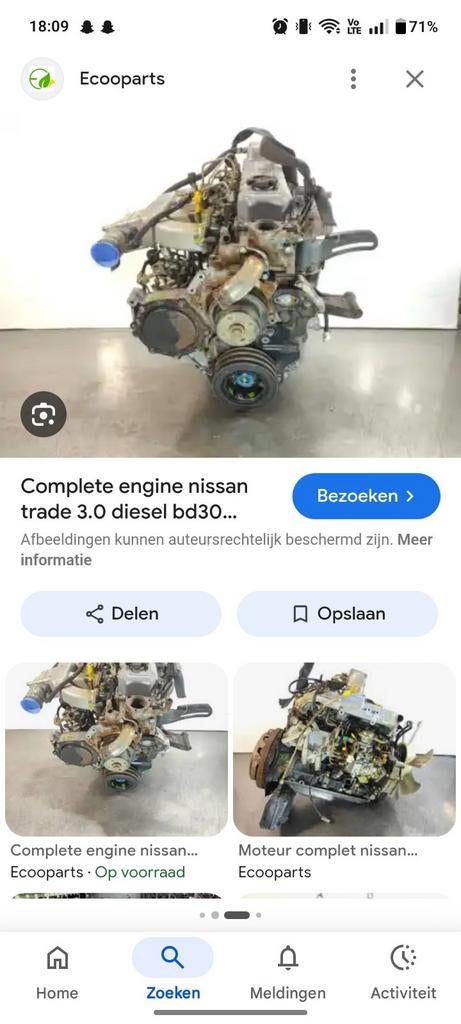 Gezocht nissan  bd 3.0 motor, Auto-onderdelen, Ophalen