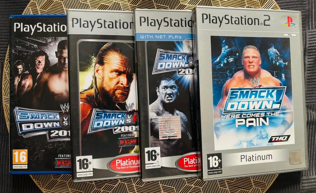 Lot Smackdown vs Raw PS2 (4st.), Ophalen of Verzenden, Gebruikt