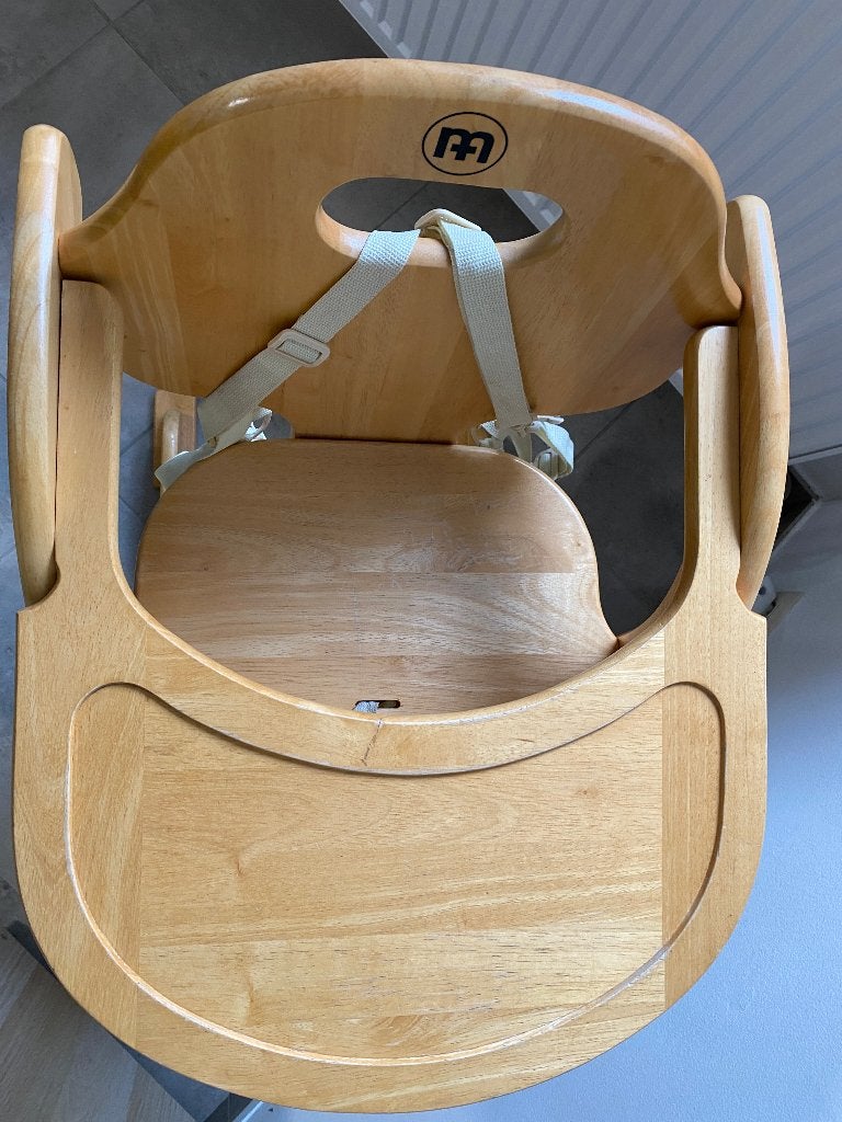 Chaise haute bébé en bois réglable – bon état, Enlèvement, Utilisé, Chaise de table, Coulissant
