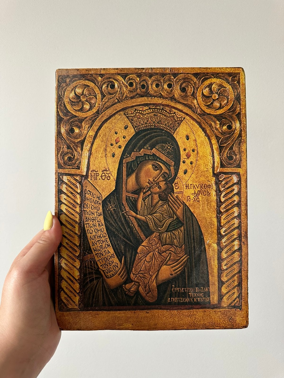 Orthodoxe icoon - Moeder Gods & kind, Antiek en Kunst, Antiek | Religieuze voorwerpen, Ophalen of Verzenden