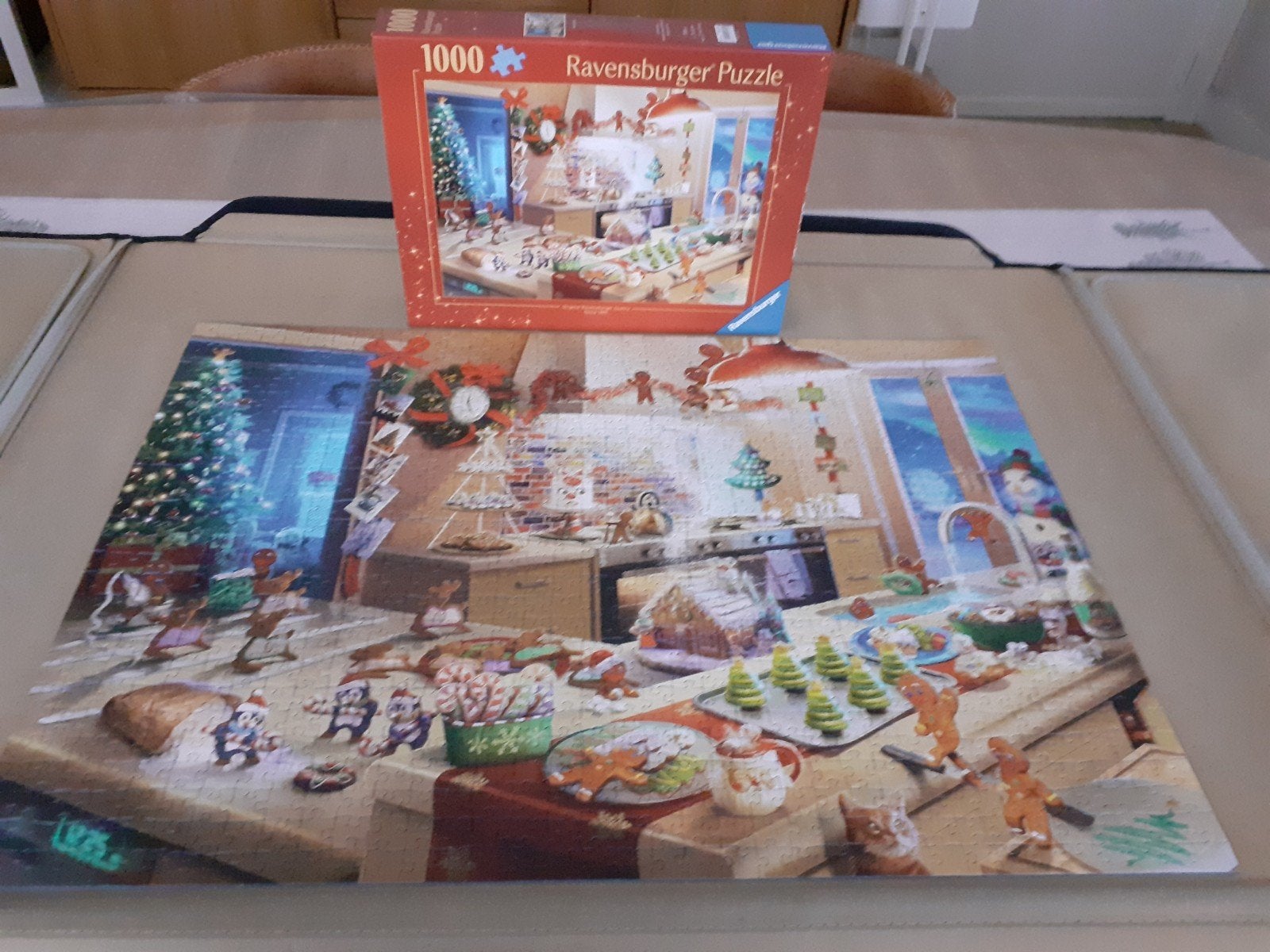 Puzzel Ravensburger kersttafel, Ophalen of Verzenden, 500 t/m 1500 stukjes, Zo goed als nieuw