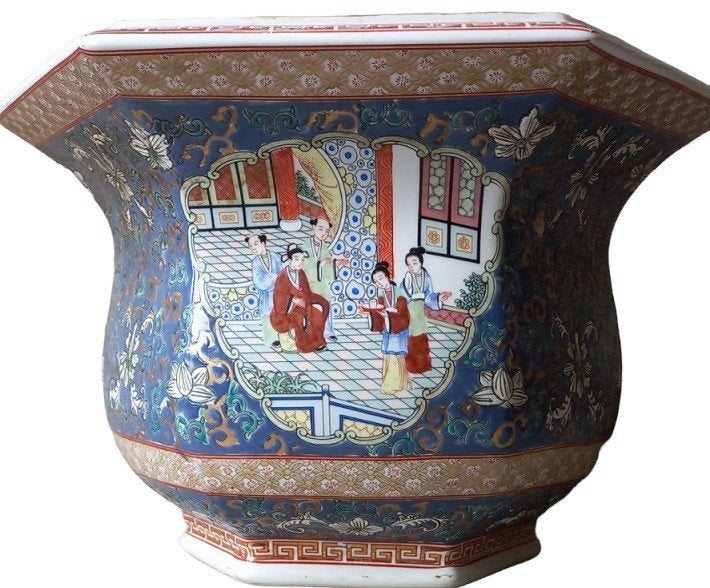 grote Oosterse cache-pot.6-hoekig., Ophalen
