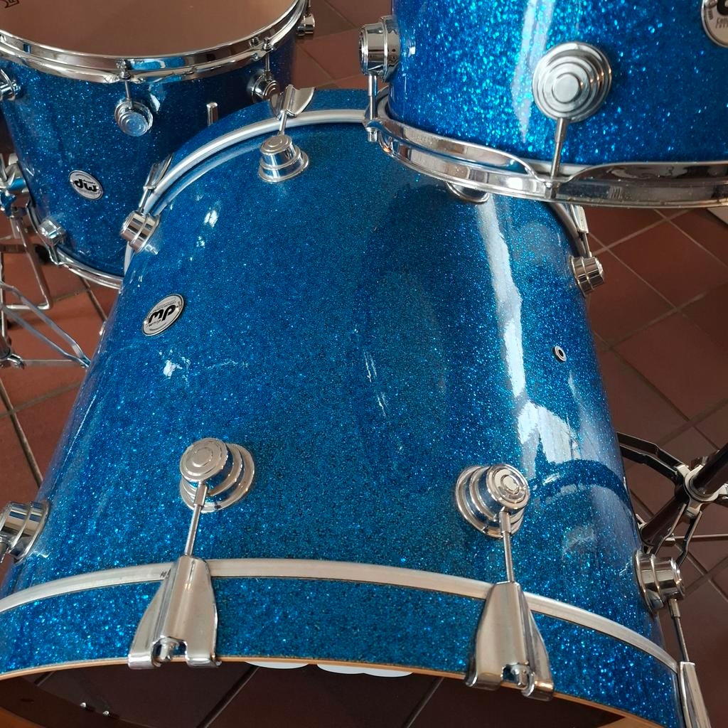 Kit de batterie The Collectors Blue Sparkle avec batterie ba, Musique & Instruments, Enlèvement, Comme neuf