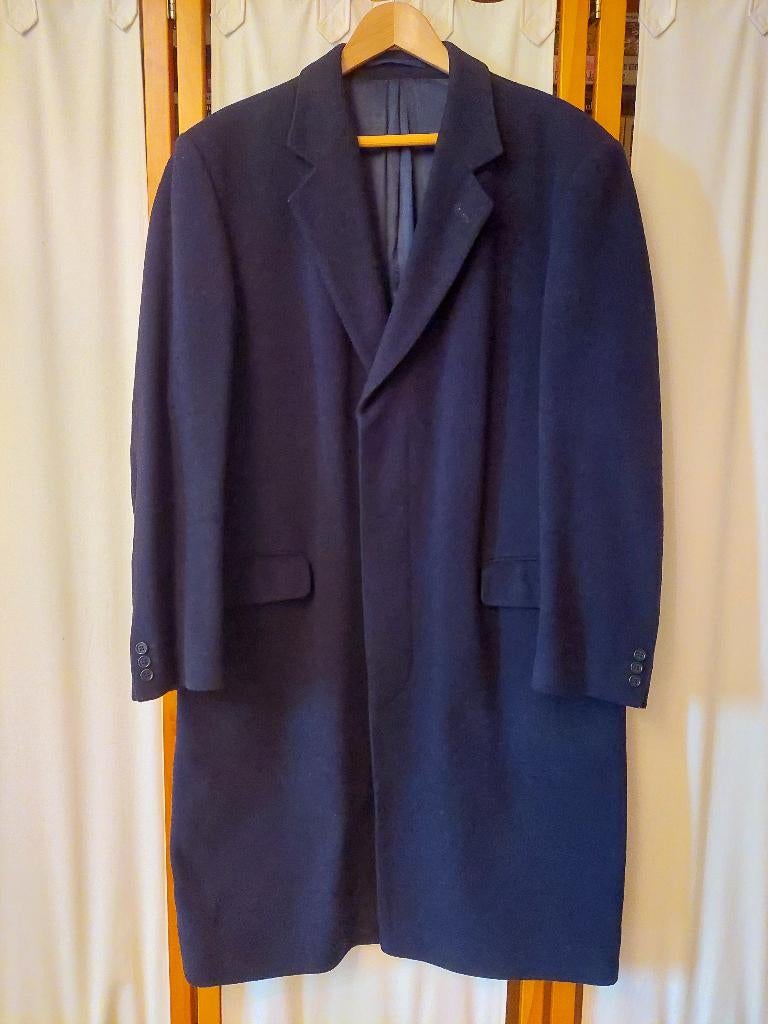 Manteau long classique - homme - bleu, Enlèvement ou Envoi, Comme neuf, Taille 48/50 (M), Bleu