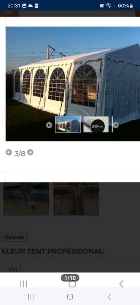 Professionele feesttent, Ophalen
