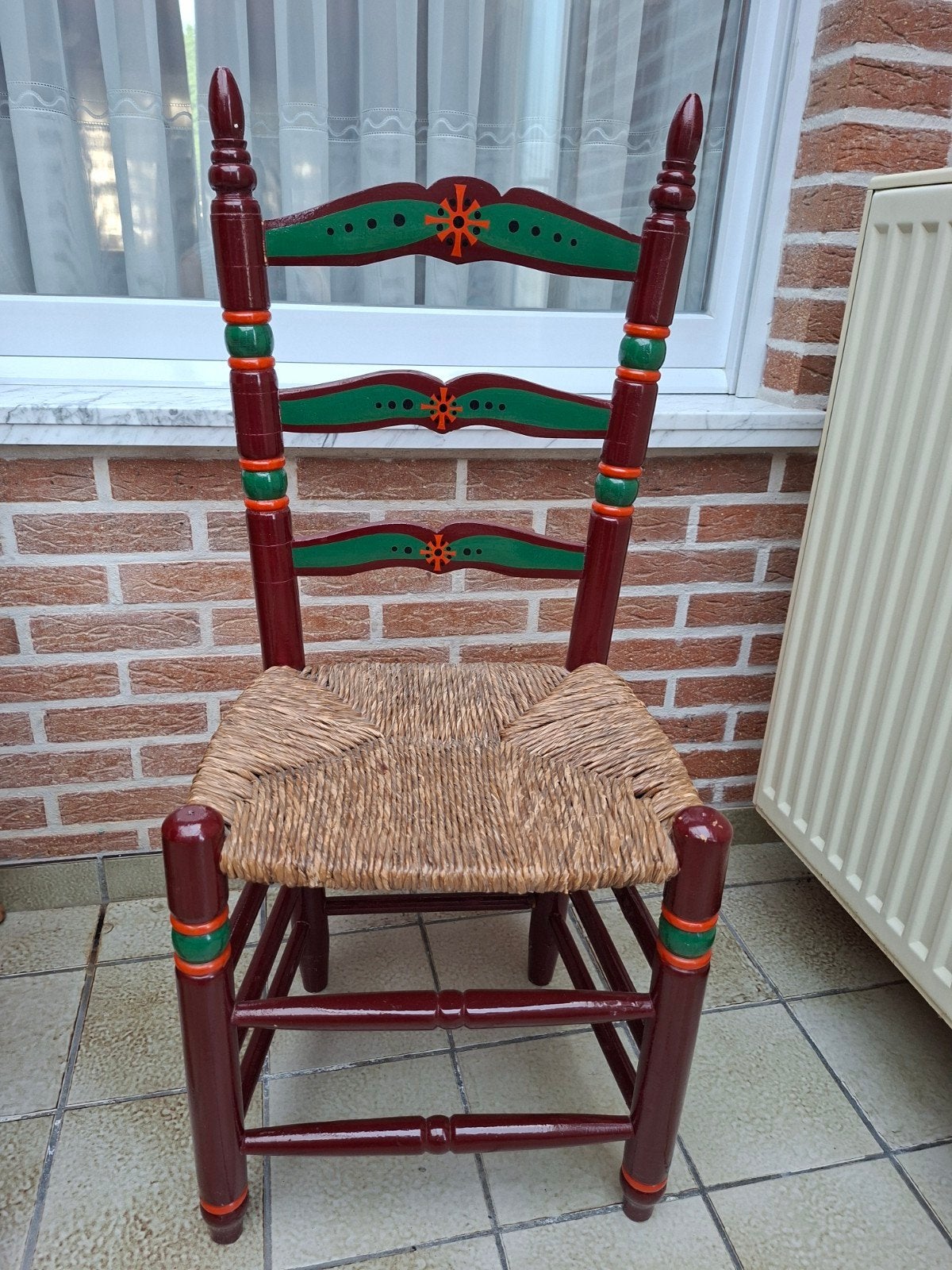 Retro stoel met rieten zitting, Ophalen