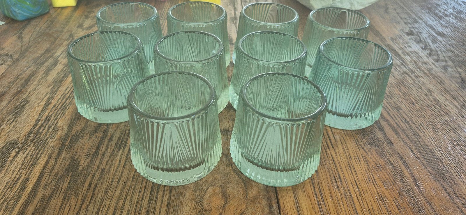 10 glazen waxinelicht houders, Ophalen, 7 cm, Waxinelichthouder, Nieuw
