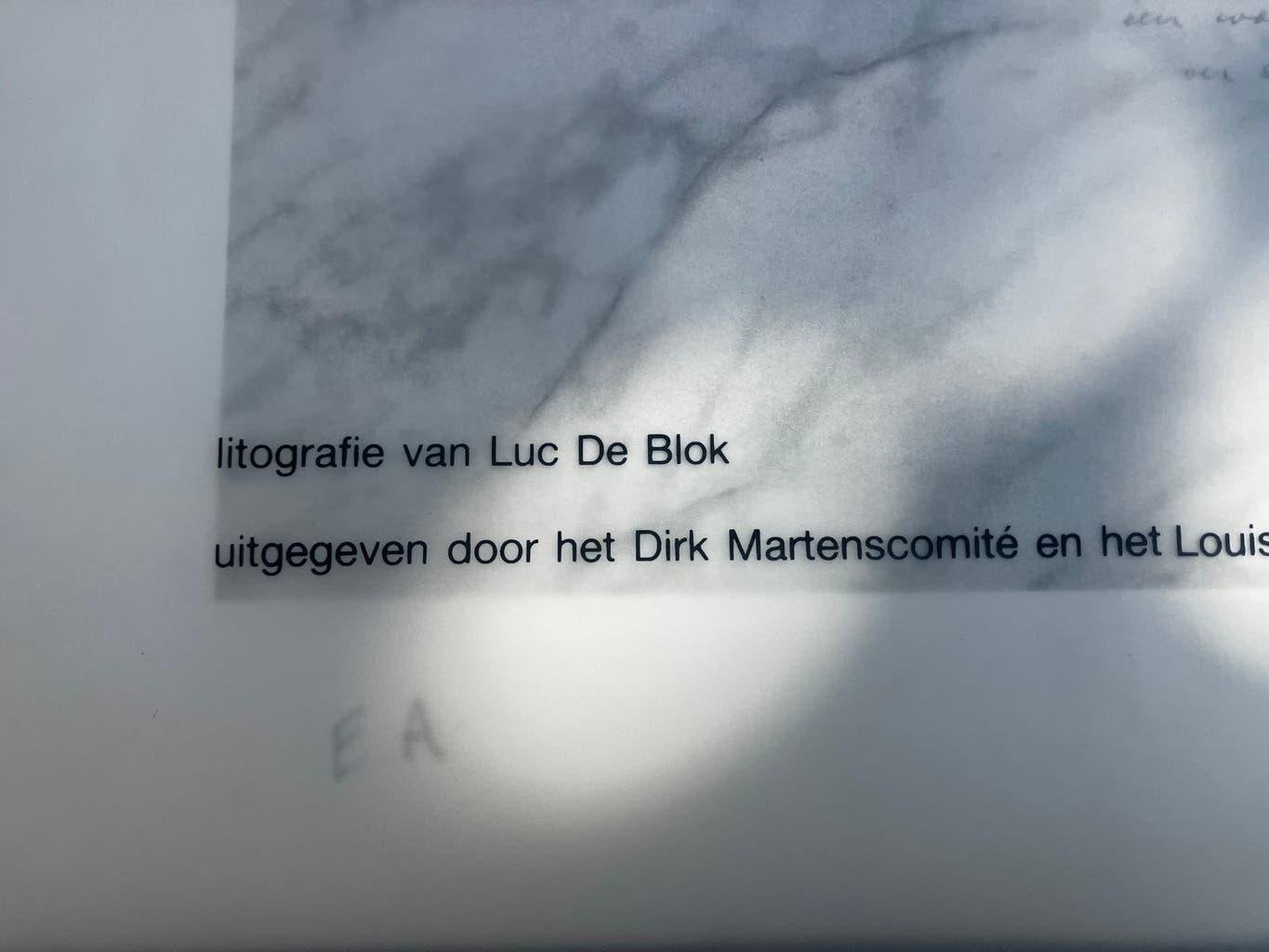 Lithografie Luc De Blok épreuve d'artiste Louis Paul Boon EA, Enlèvement
