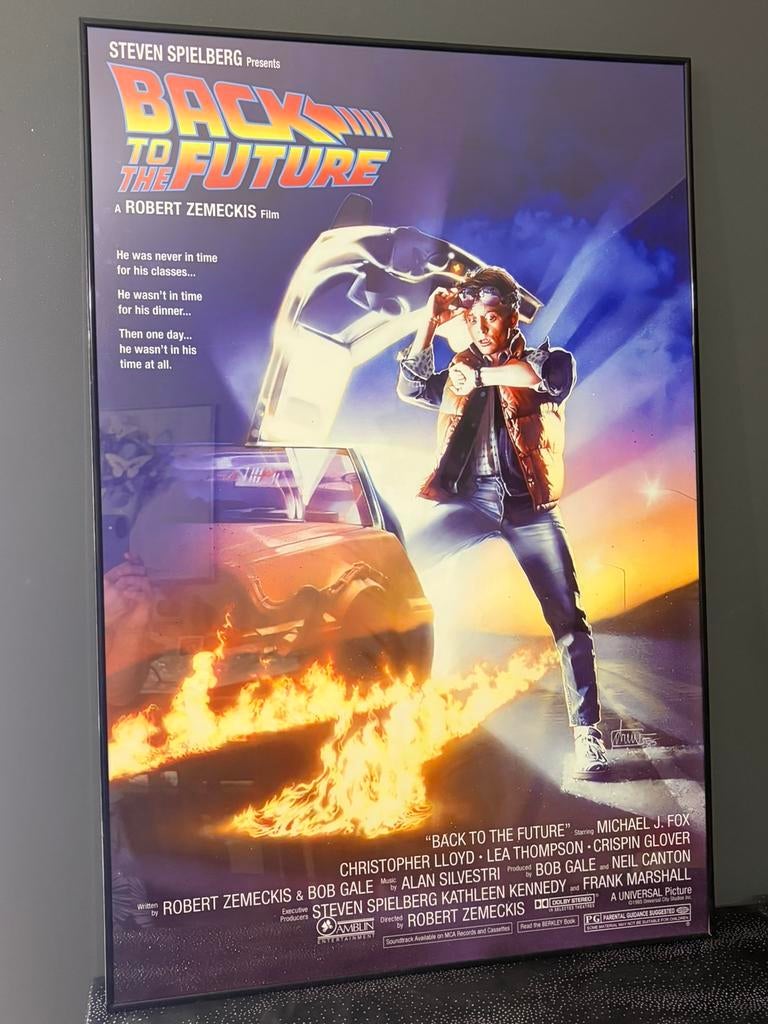 Poster sous cadre cinema Retour vers le futur 60x90, Collections, Rectangulaire vertical, Avec cadre, Comme neuf, Enlèvement