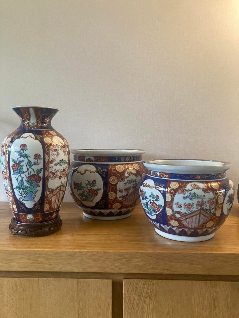 SET Antieke Traditional Japans Gold Imari Ceramic, Antiquités & Art, Enlèvement