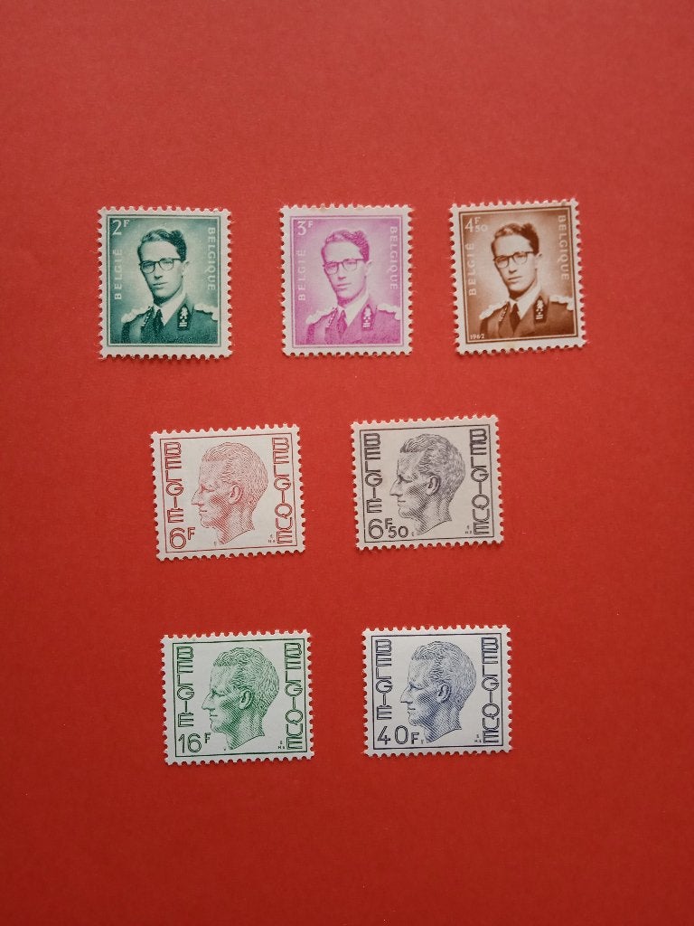 Lot de 9 timbres neufs "Baudouin" de Belgique., Envoi, Non oblitéré