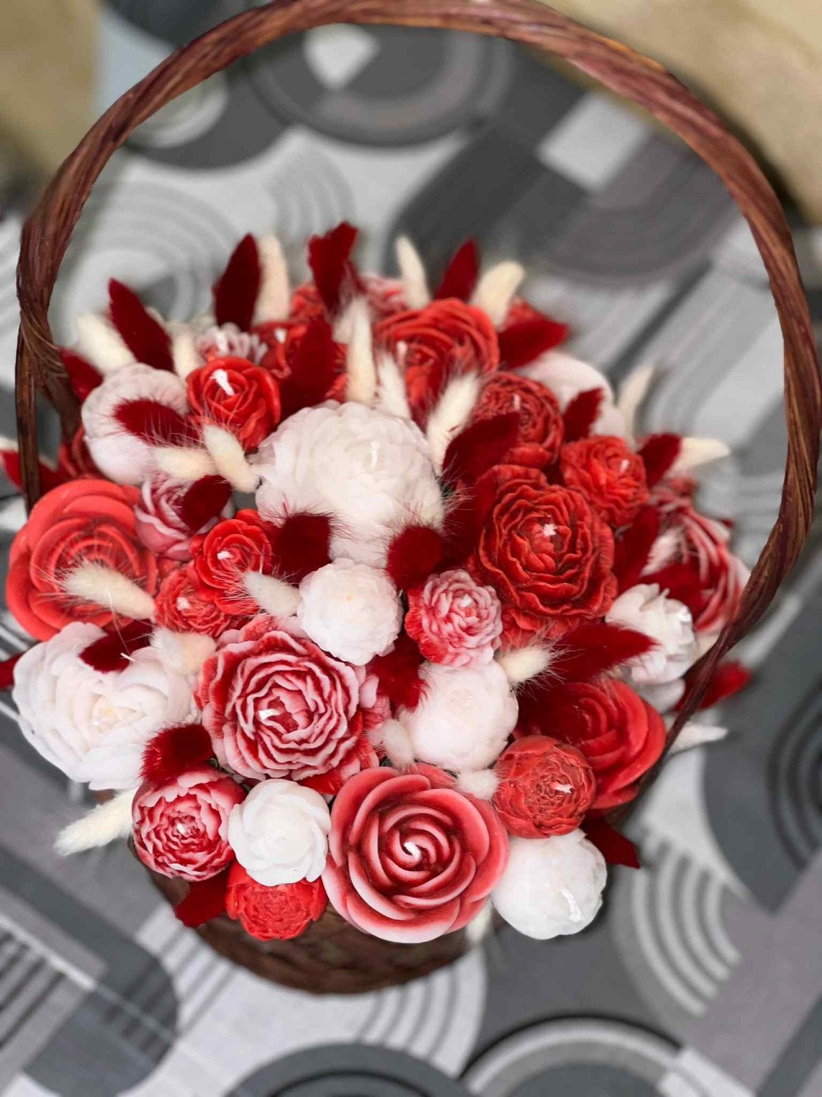 Panier floral fait main en cire de soja., Ophalen of Verzenden, Zo goed als nieuw