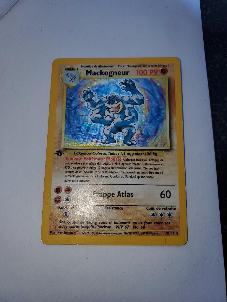 Carte pokemon Macogneur Holo 1e édition, Envoi, Utilisé, Autres types