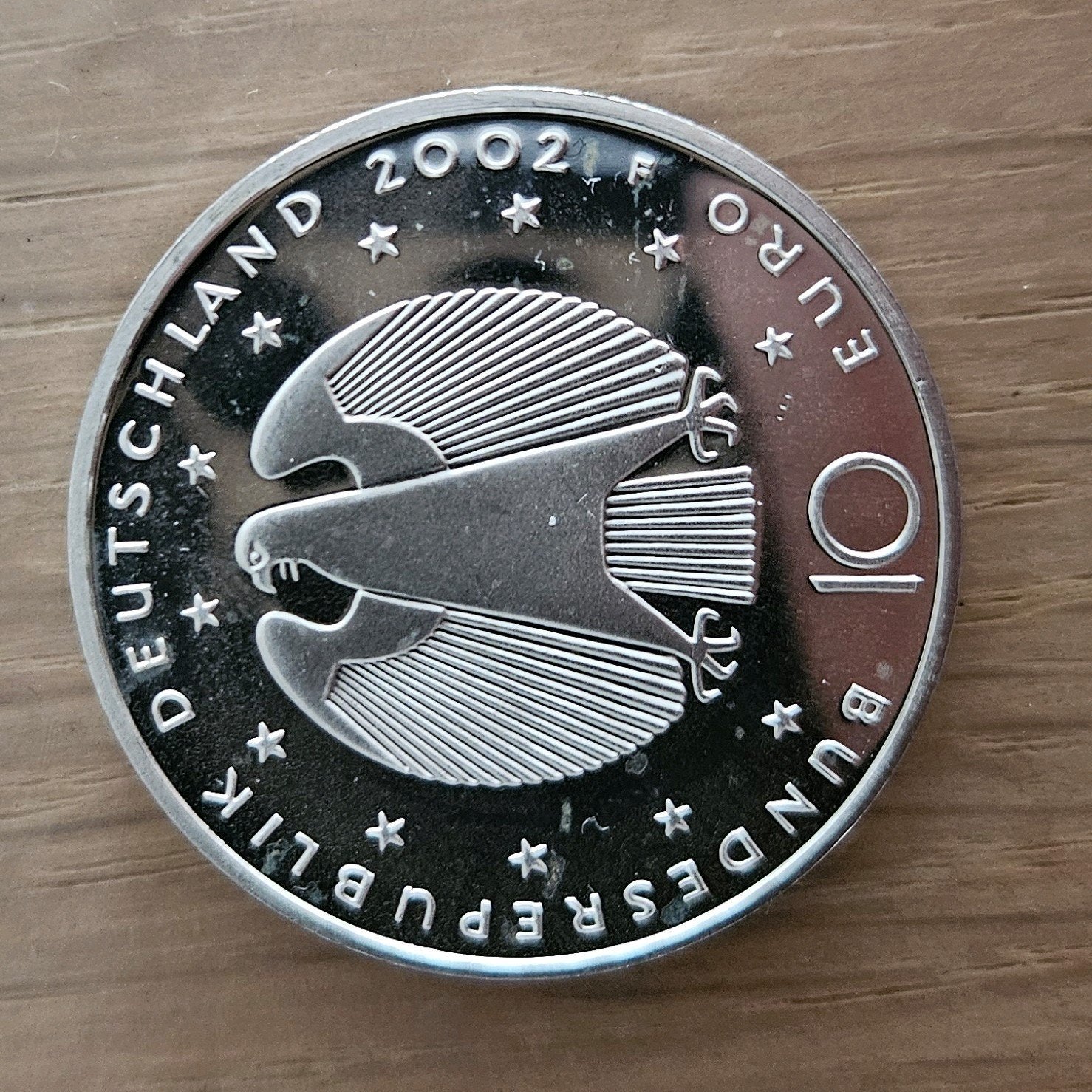 Zeldzame 10 Euro Duitsland 2002 F – Proof Zilver, Postzegels en Munten, Munten | Europa | Euromunten, 10 euro, Duitsland, Zilver