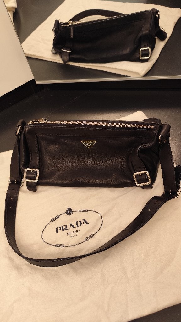 klassieke PRADA handtas, Ophalen, Gebruikt, Zwart, Handtas