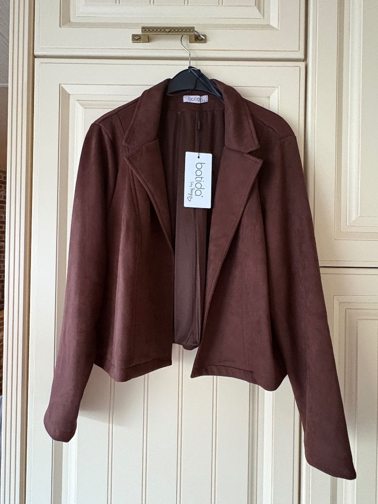 Bruine gevoerde blazer, Vêtements | Femmes, Brun, Enlèvement, Manteau, Taille 42/44 (L)
