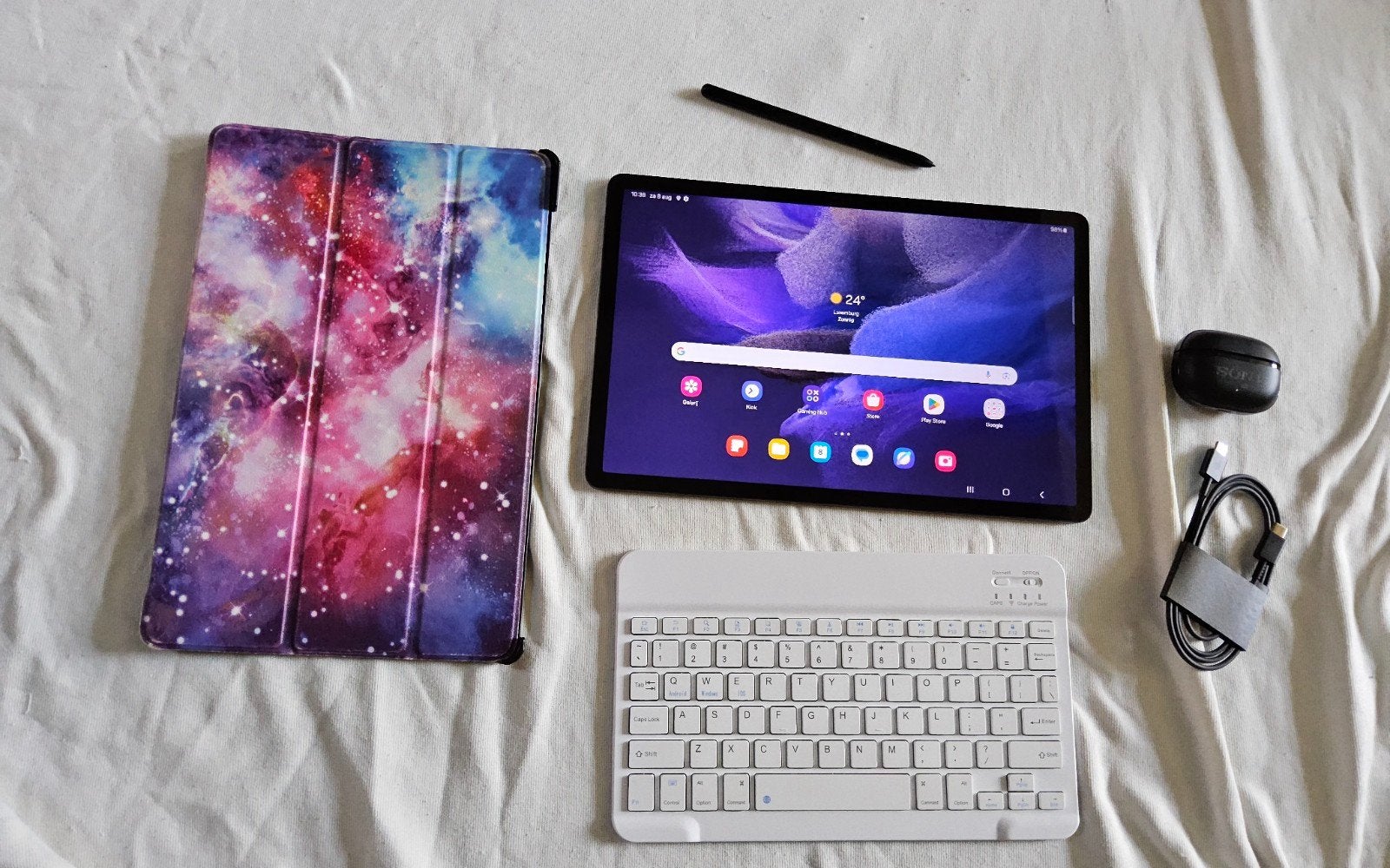 Samsung Galaxy Tab S7 fe Bijna nieuwe met toetsenbord.

Met, Computers en Software, Ophalen of Verzenden