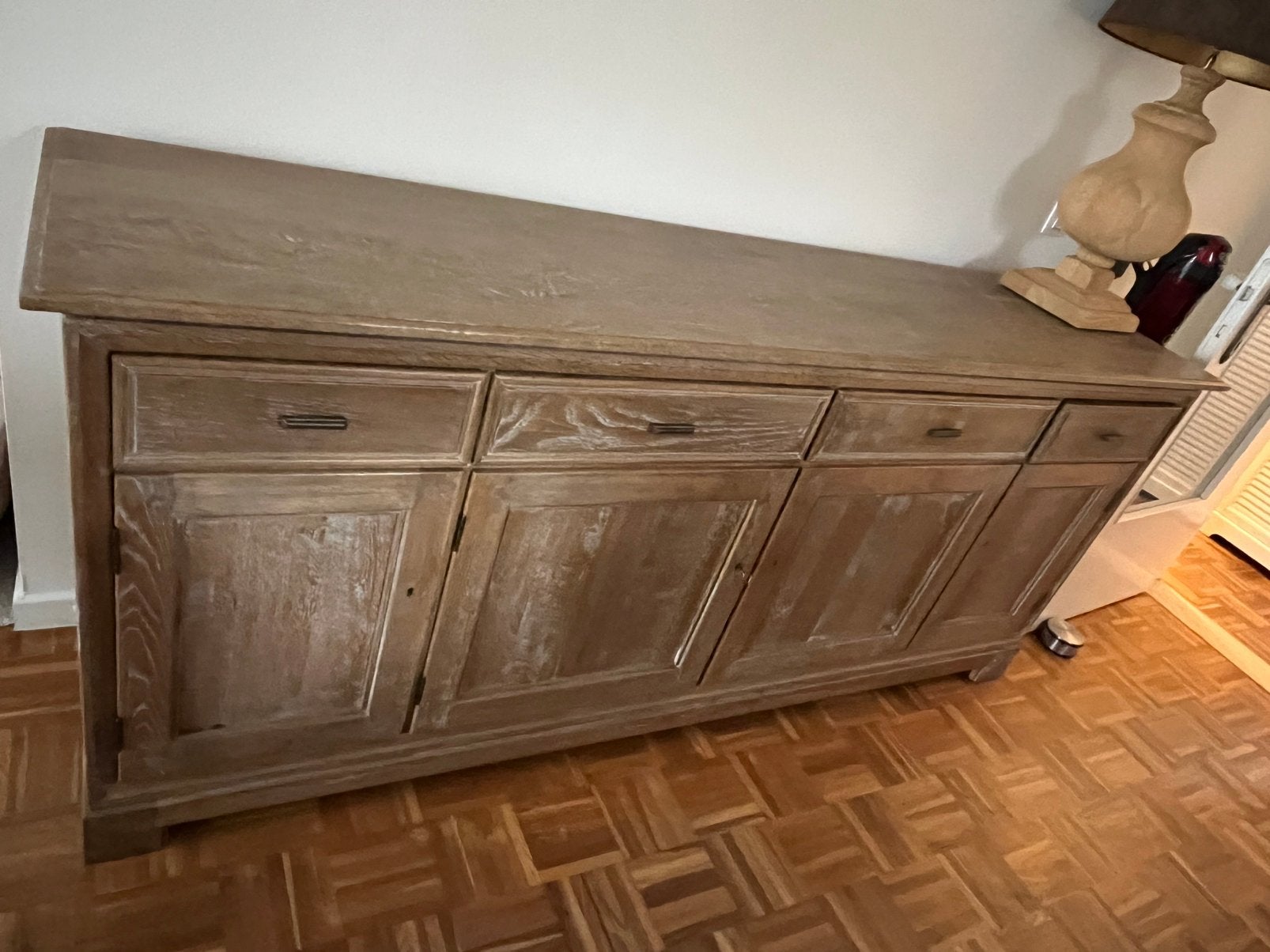 Eiken dressoir en vitrinekast, Huis en Inrichting, Kasten | Dressoirs, Ophalen, Zo goed als nieuw