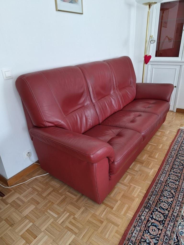 Lederen Zetel driezit met poef, Enlèvement