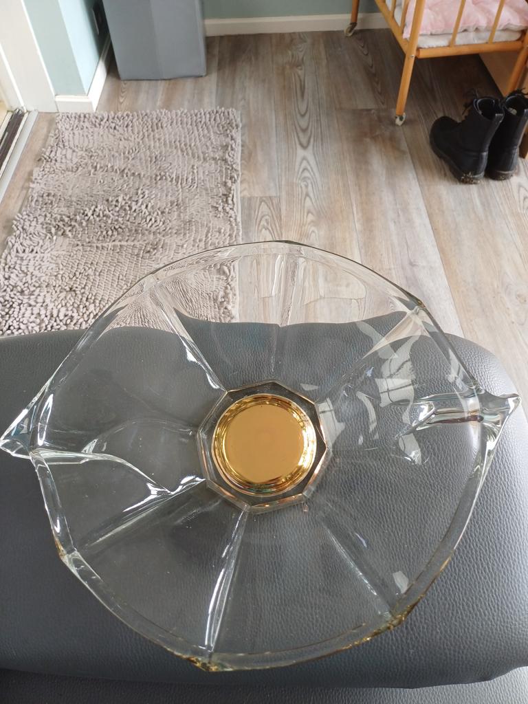 murano schaal met goud beleg in prima staat, Antiek en Kunst, Ophalen