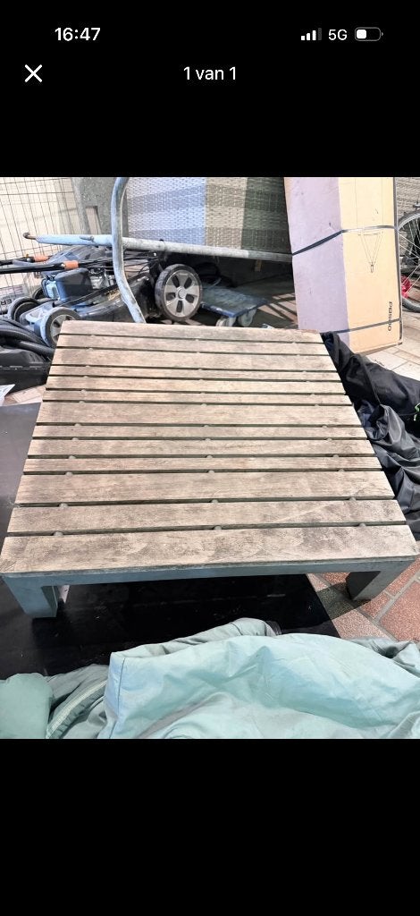 Salontafel tuin gratis, Ophalen, Gebruikt, Vierkant, Hout