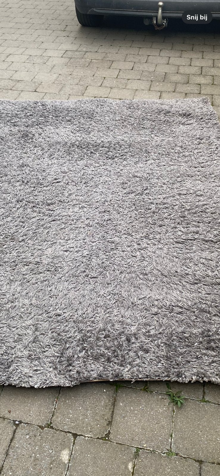 Tapis à poils longs gris foncé 165x235, Maison & Meubles, Enlèvement ou Envoi, Utilisé, Gris