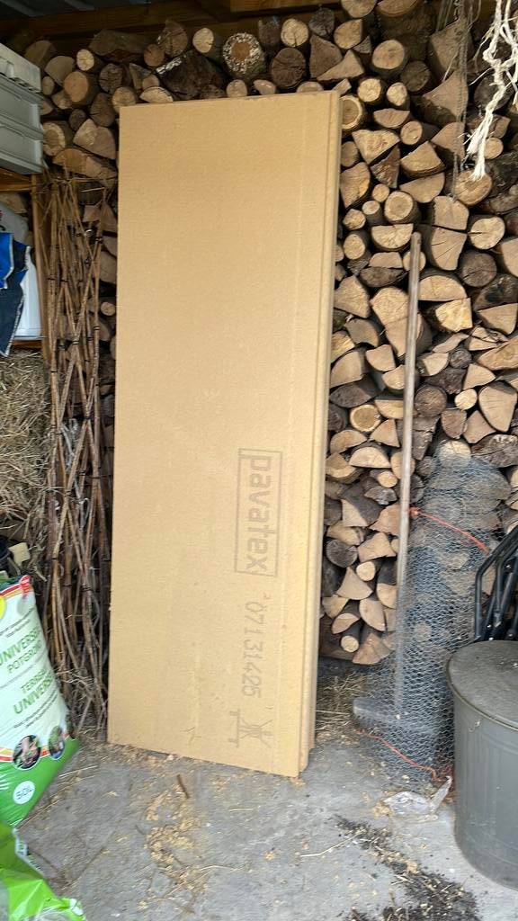 2 stijve isolatieplaten in houtvezel met meerdere isolaties, Doe-het-zelf en Bouw, Ophalen, Zo goed als nieuw, Hout