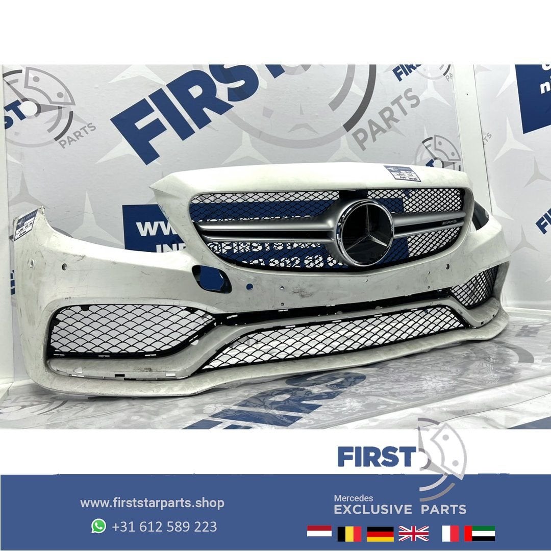 C63 AMG Voorbumper Mercedes C Klasse 2014-2018 C63s AMG bump, Gebruikt, -, Voor, Ophalen of Verzenden