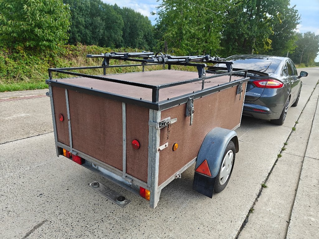 Bagage/viswagen remork 2-1,30m met 2 fietsendragers galva id, Ophalen, Gebruikt