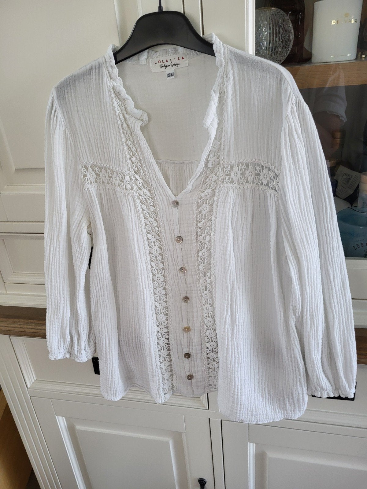 blouse lola liza mt 34, Lola & Liza, Wit, Ophalen of Verzenden, Maat 34 (XS) of kleiner