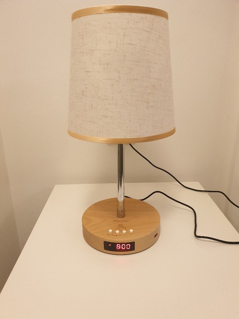Chargeur et lampe, Maison & Meubles, Blanc, Enlèvement ou Envoi, Comme neuf, Lampe de chevet