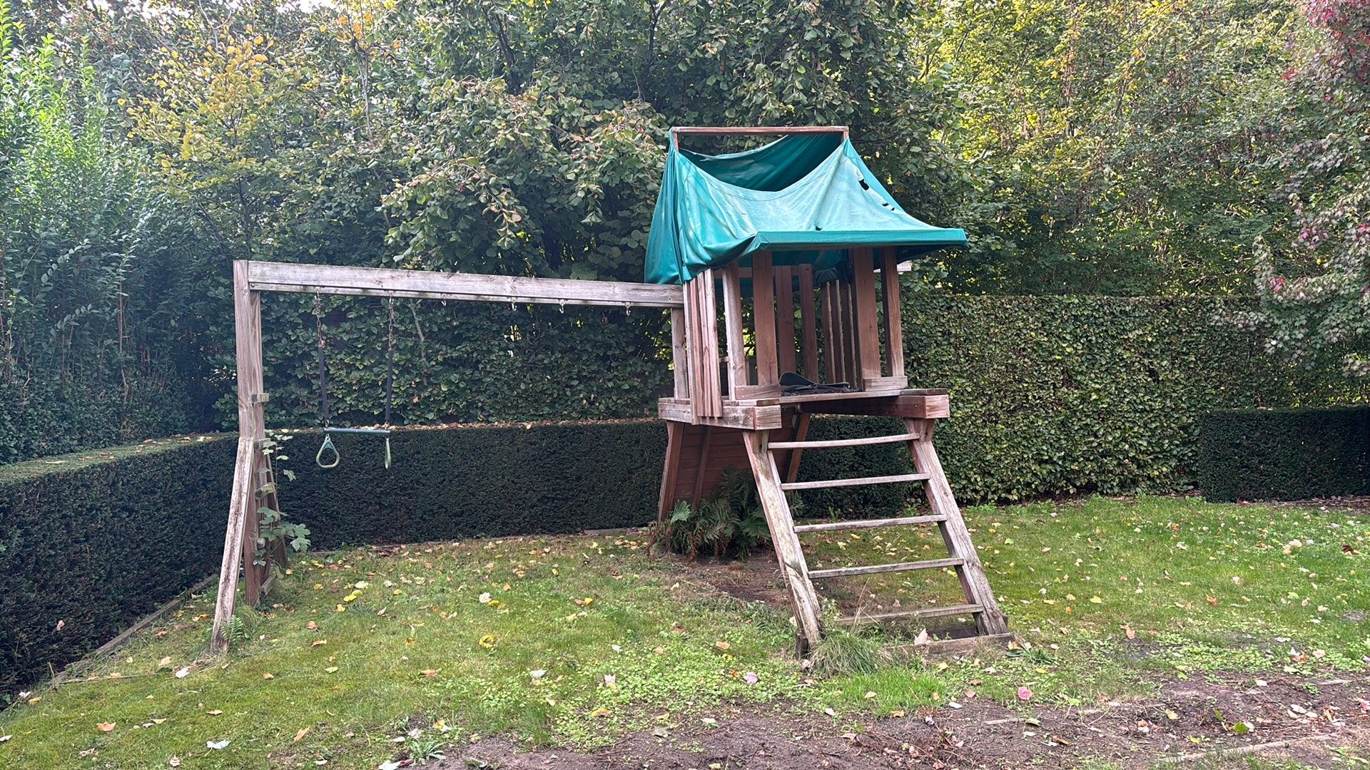 Houten buitenspeeltoestel - oud, Ophalen, Gebruikt, Schommel