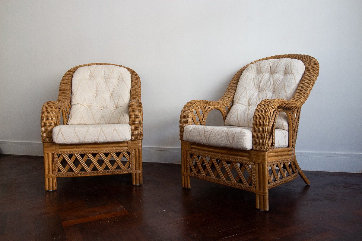 Rotan stoelen met zit- en rugkussen, Ophalen