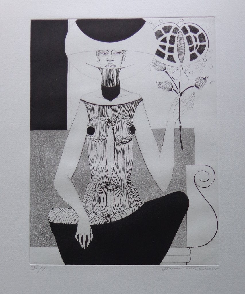 JEF VAN TUERENHOUT / VERHAAL SEIZOENEN / ZW-W ETS / 66x50cm, Antiek en Kunst, Portret en Figuren, Ophalen of Verzenden, Gelimiteerde oplage