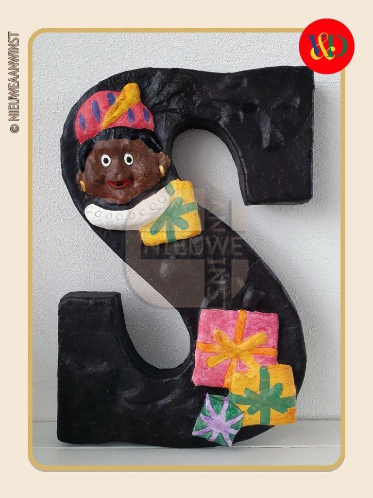 Nostalgische V&D chocoladeletter ‘S’ Piet - 50cm, Verzenden, Gebruikt
