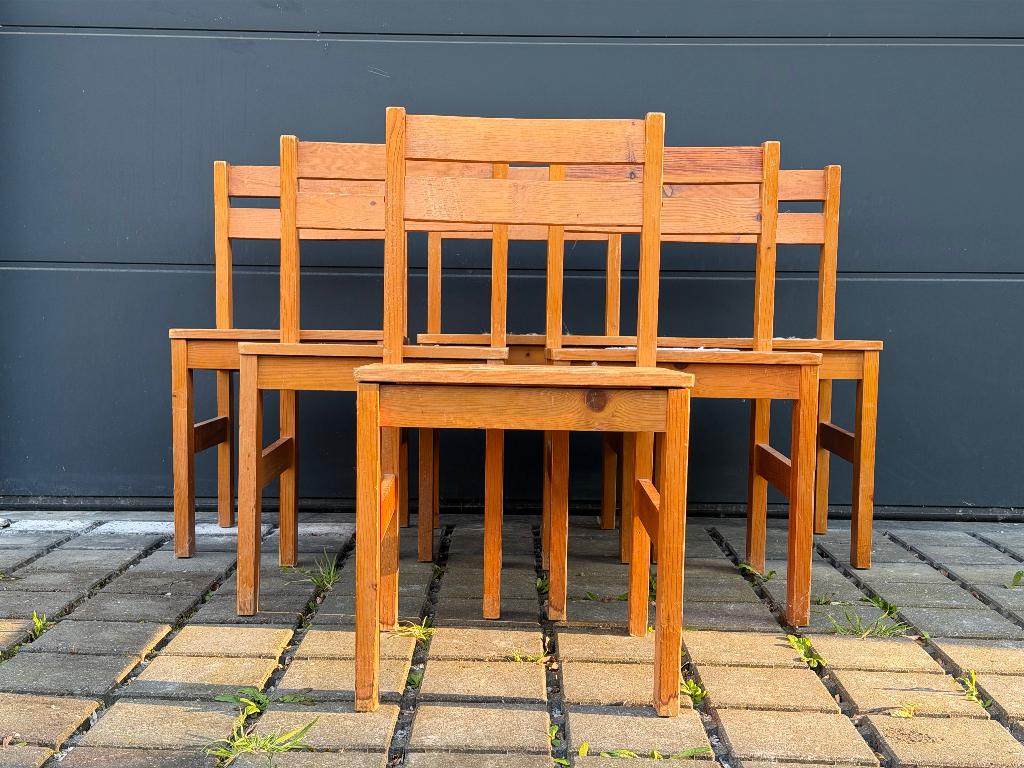 Chaises Vintage en Pin de IKEA, 1986, Set de 6, Enlèvement