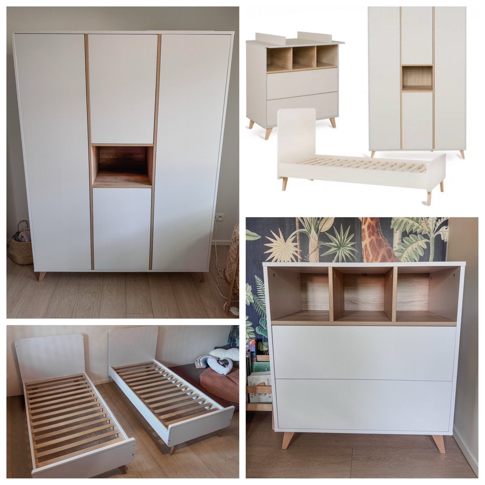Complete Quax Loft (tweeling)kamer wit/hout, Ophalen, Gebruikt, Jongetje of Meisje