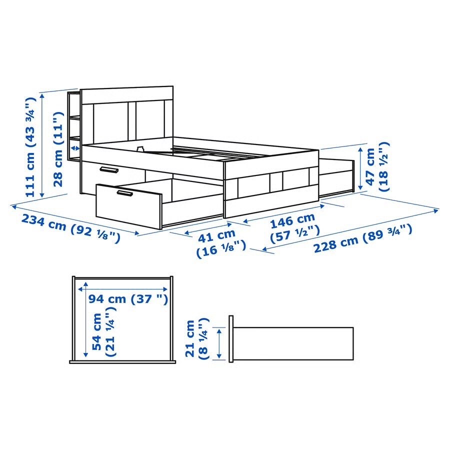 Wit bed 140/200cm, Ophalen, Verstelbaar, Wit, Tweepersoons