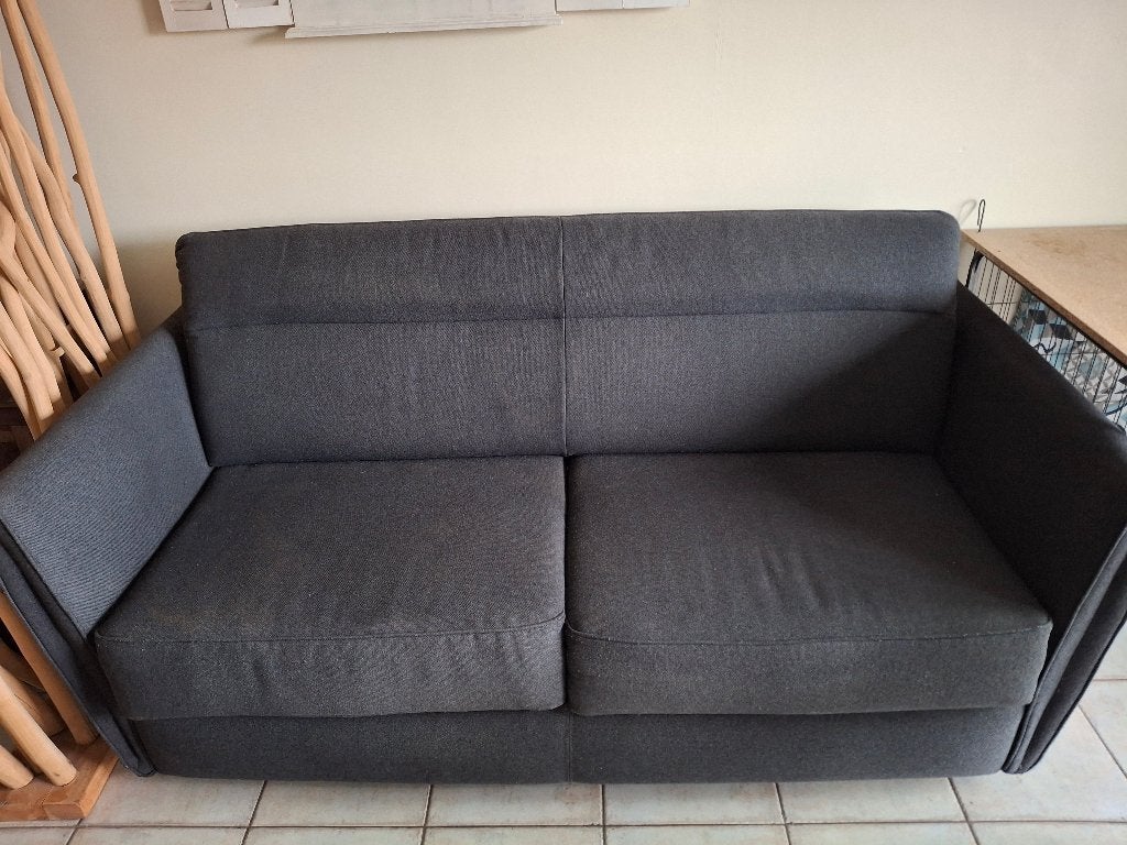 CANAPE LIT Grijze slaapbank, Maison & Meubles, 90 cm, Gris, Enlèvement ou Envoi, Utilisé