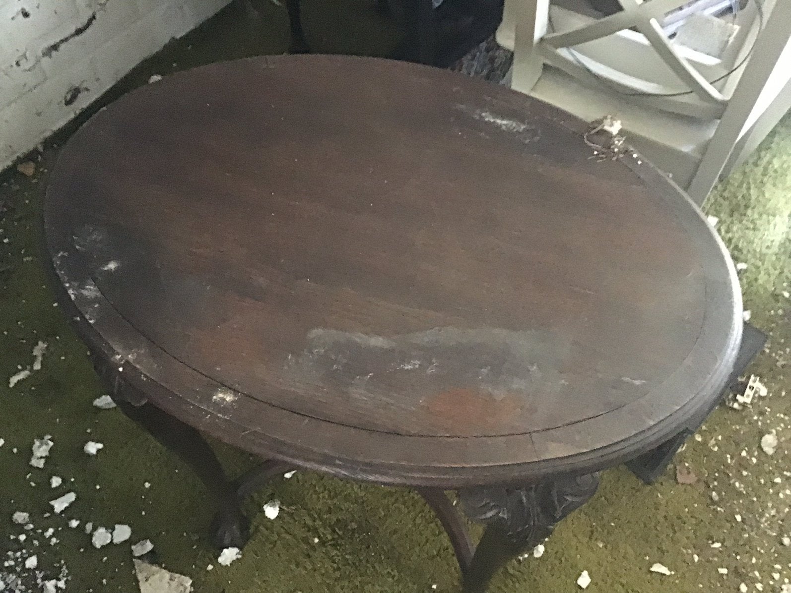 Ovaal antieke houten tafel, Antiek en Kunst, Ophalen