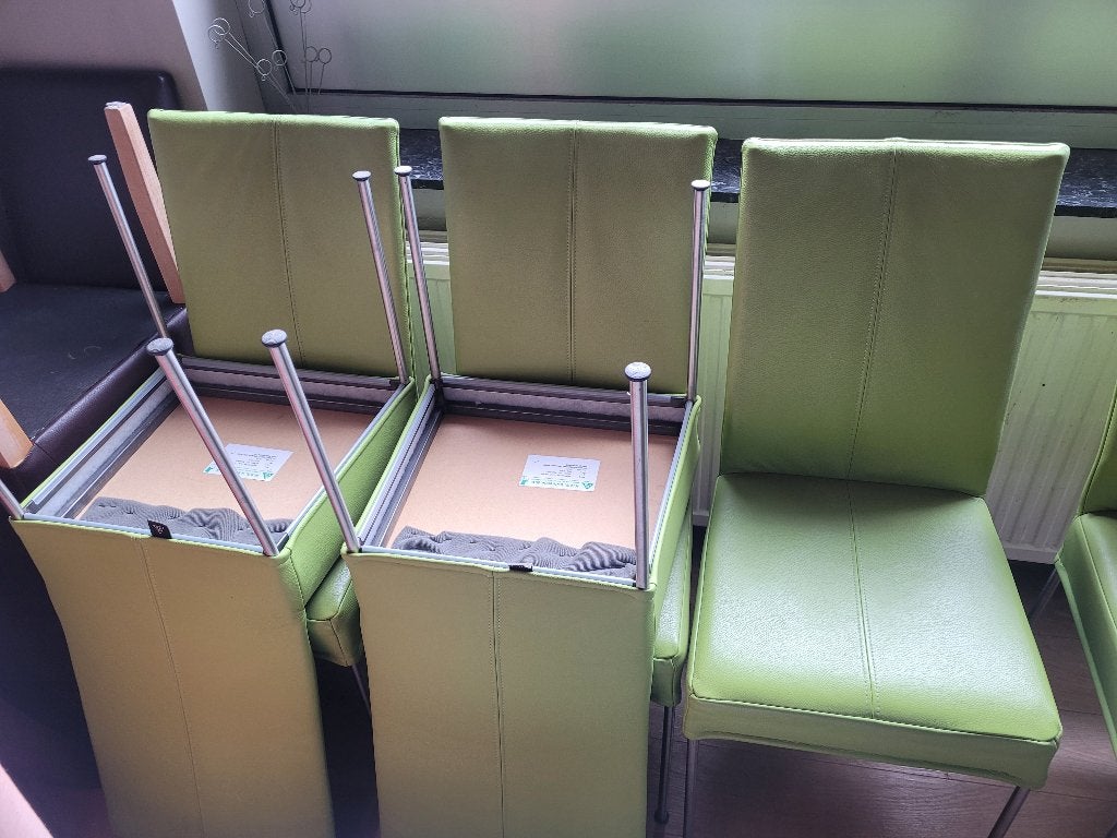 Topkwaliteit Rundsleder Eetkamerstoelen, Maison & Meubles, Chaises, Autres couleurs, Comme neuf, Enlèvement, Cinq, Six Chaises ou plus