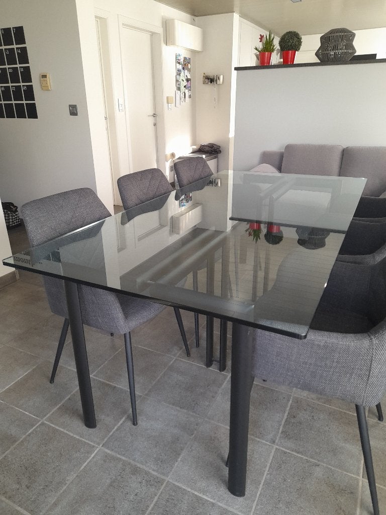 Eetkamertafel 6-8 pers, Ophalen, Gebruikt, Vijf personen of meer, Glas