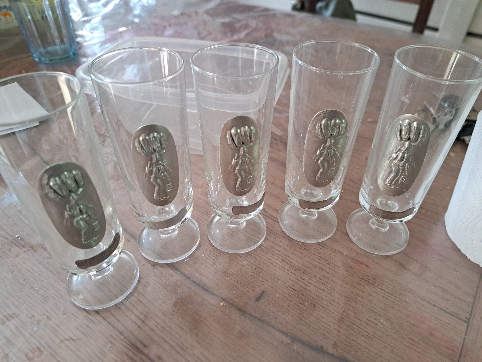 Lot de 6 verres vintage "Gilles de Binche" – Décor en vérita, Enlèvement